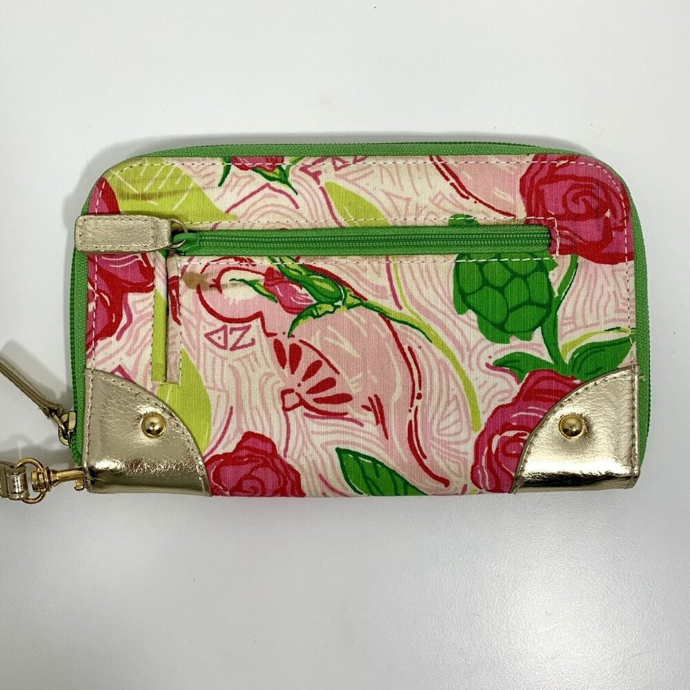 LILLY PULITZER Coming In Hot Wristlet Wallet With Detachable Strap METALLIC Trim - Picture 6 of 11